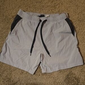 American Eagle Outfitters Light Gray and Black Athletic Shorts